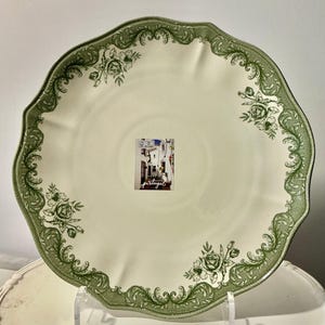 MatCeramica Portugal Sage Green Rose Dinnerware - Dinner Plate, Salad Plate OR Pasta Bowl