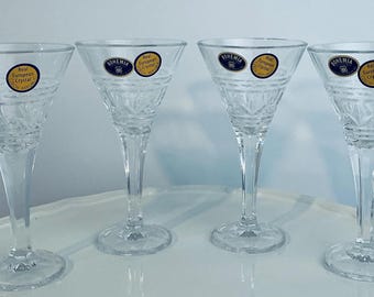 Vintage Bohemia kristallen aperitiefglazen set van 4 Tsjechisch geslepen kristallen likeur glaswerk 5,2"