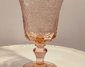 La rochère Amboise Pink Glass (Wine OR Water) available made in France vintage