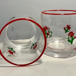Anthropologie Dupe Red Flowers Icon glass image 4