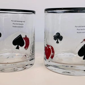 Anthropologie Dupe Poker Cocktail Glasses with Black Rim set of 2 image 1