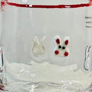 Anthropologie Icon Easter Inlay themed Juice glass 17oz, hand blown image 4