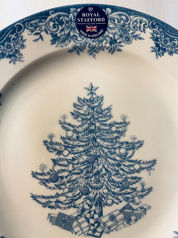 Royal Stafford Christmas Tree 1 Bowl * Blue, England, NEW - Etsy