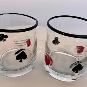 Anthropologie Dupe Poker Cocktail Glasses with Black Rim set of 2 image 2