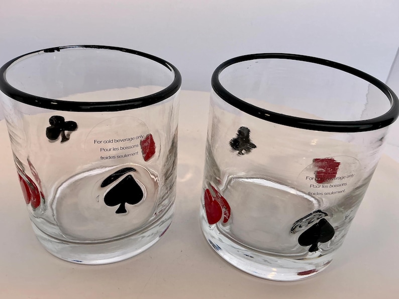 Anthropologie Dupe Poker Cocktail Glasses with Black Rim set of 2 image 2