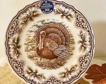 Royal Stafford Homeland Turkey Salad Plate 8 1/4- Discontinued Victorian English Pottery
