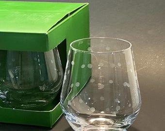 Lenox Kate Spade Larabee Dot Stemless Wine Glasses 12oz