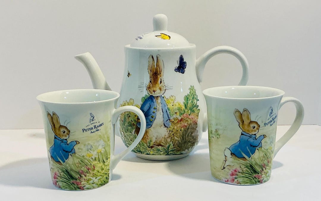 Beatrix Potter Peter Rabbit Set of 2 Mugs and Coffee/teapot for Easter ...