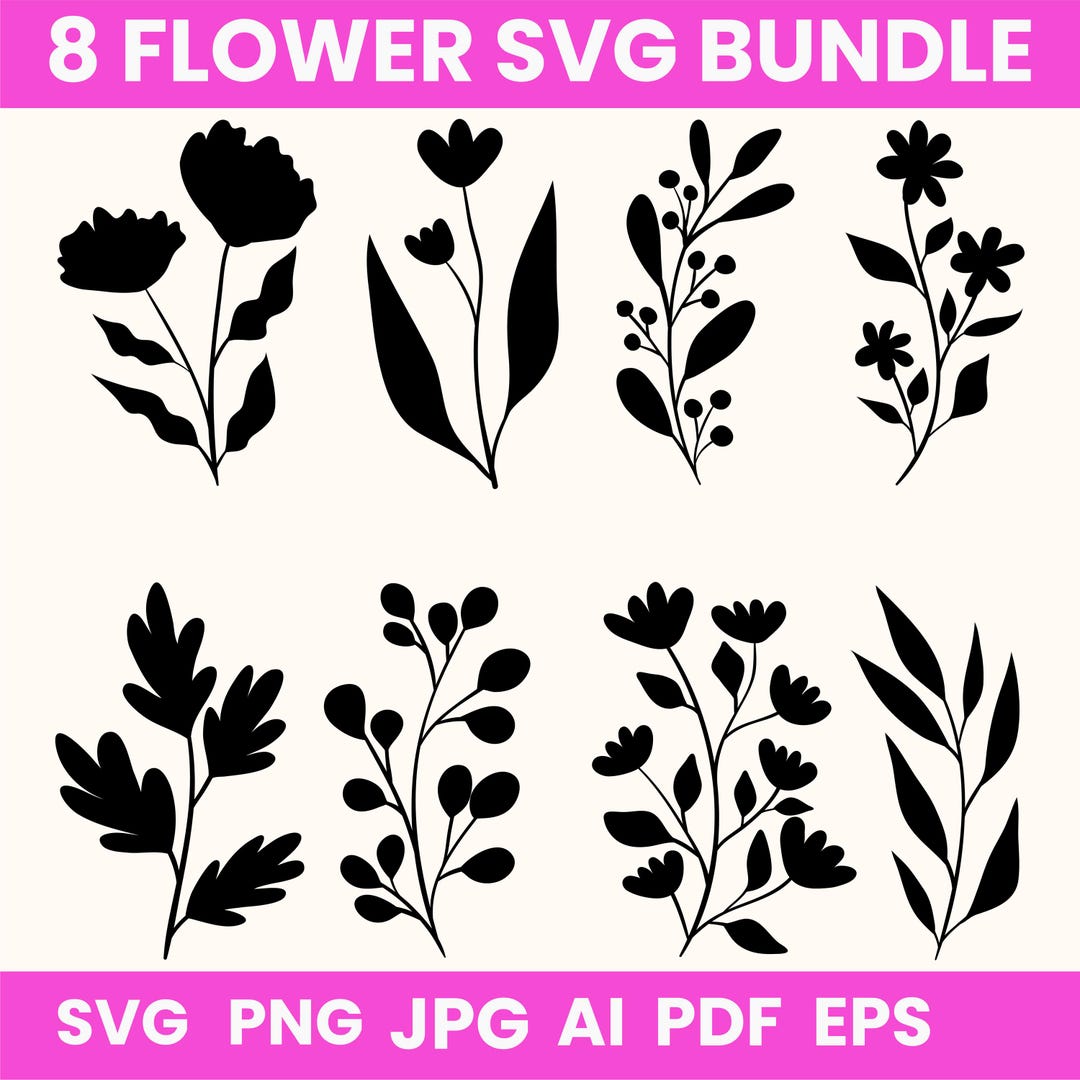 Flowers Svg Png Mega Bundle, Flower Designs for Shirts, Flower Cut ...
