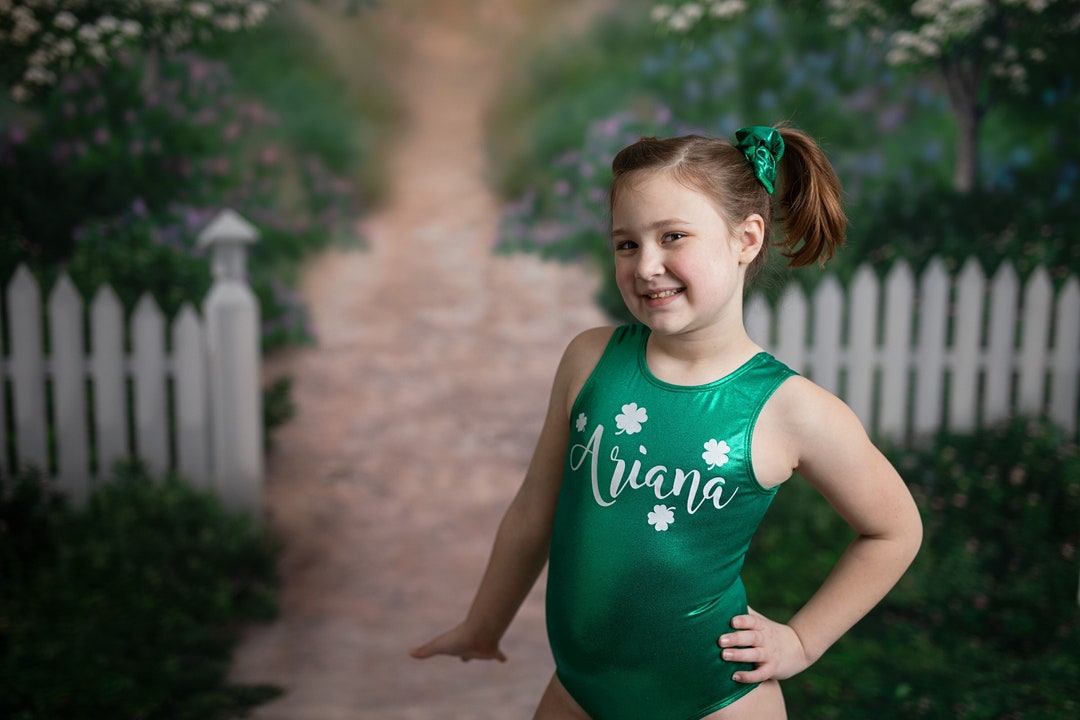 Shamrock Gymnastics Leotard Personalized Girls Toddlers Teens Etsy