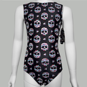 Gymnastics Leotard Girls Toddlers Kids Teens Dance Ballet Costume Custom Bodysuit Foil Skulls Halloween Leo by AERO Leotards