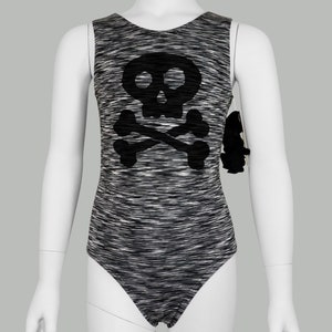 Pirate Skull Danger Gymnastics Leotard Girls Toddlers Kids Teens Dance Ballet Costume Custom Bodysuit Leo by AERO Leotards