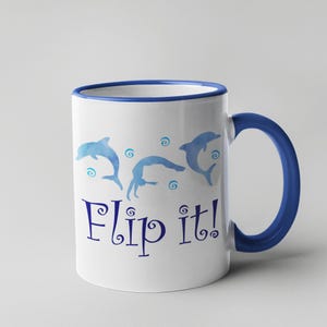 Gymnastics Coffee Mug Gymnast gift Flip it Dolphin Custom Mug Gymnast Tumble Coach Gift