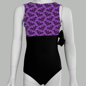 Halloween Bat Lace Gymnastics Leotard for Girls