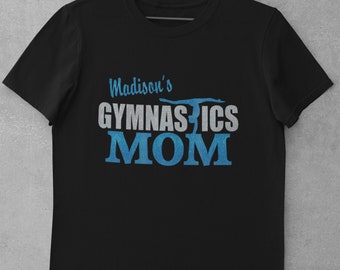 Gymnastics Mom Gymnast Mom T-shirt Personalized Custom Tee Shirt Sparkle Glitter Top Gymnastics Apparel Gift Gymnast Glitter