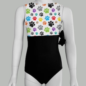 Paw Prints Gymnastics Leotard Girls Toddlers Kids Teens Dance Ballet Gymnastics Gifts Custom Bodysuit Leo by AERO Leotards