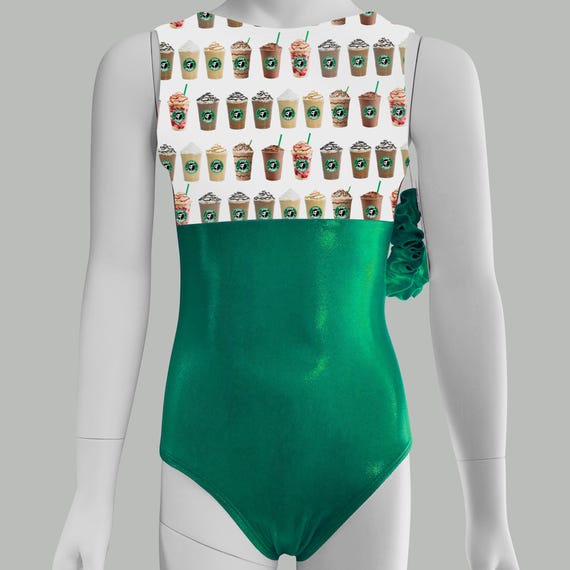 Star Gymnast Frappe Milkshake Gymnastics Leotard for Girls Toddlers Kids Teens Dance Ballet Gift Custom Bodysuit Green Leo by AERO Leotards
