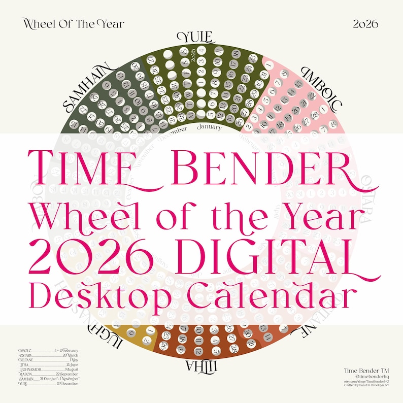 2026 Wheel Of The Year DIGITAL Desktop Calendar Botanica Etsy Il 5s0g 