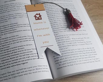 Marcapáginas "El hogar es siempre que estoy contigo", con y sin borla, regalo para amantes de los libros.