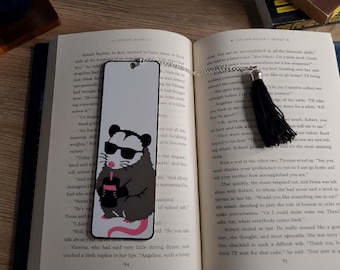 Possum Bookmark with Tassel, Funny Reader Gift