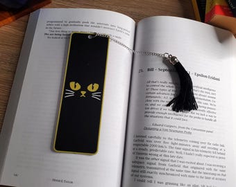 Black Cat Eyes Bookmark with Tassel or Without Tassel, Book Lover Gift