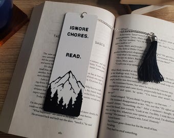 Ignora las tareas domésticas. Lee. Marcapáginas con y sin borla, marcador de página, regalo para amantes de los libros.