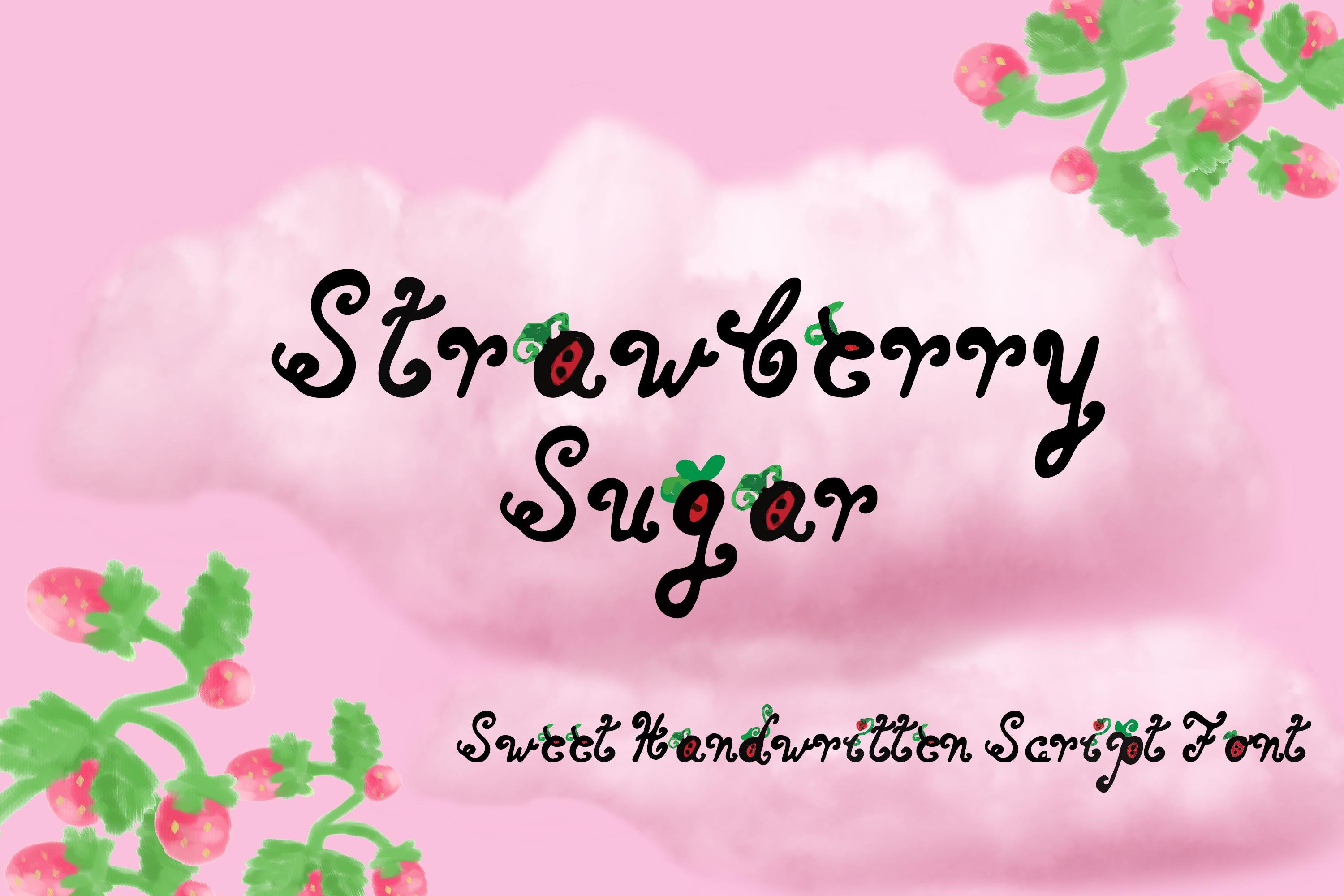Sweet Sugar Script Strawberry Sugar Script | Cute Handwritten Style | Feminine Design ...