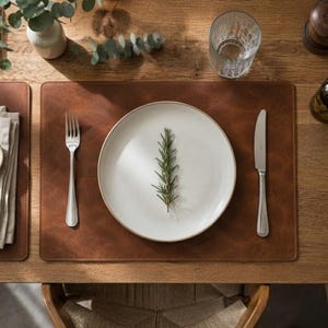 Set di 6 tovagliette in pelle per tavolo da pranzo, tovagliette quadrate di alta qualità con bordo in pizzo, arredamento moderno per sala da pranzo, protezione del tavolo facile da pulire, ideali per bar e ristoranti.