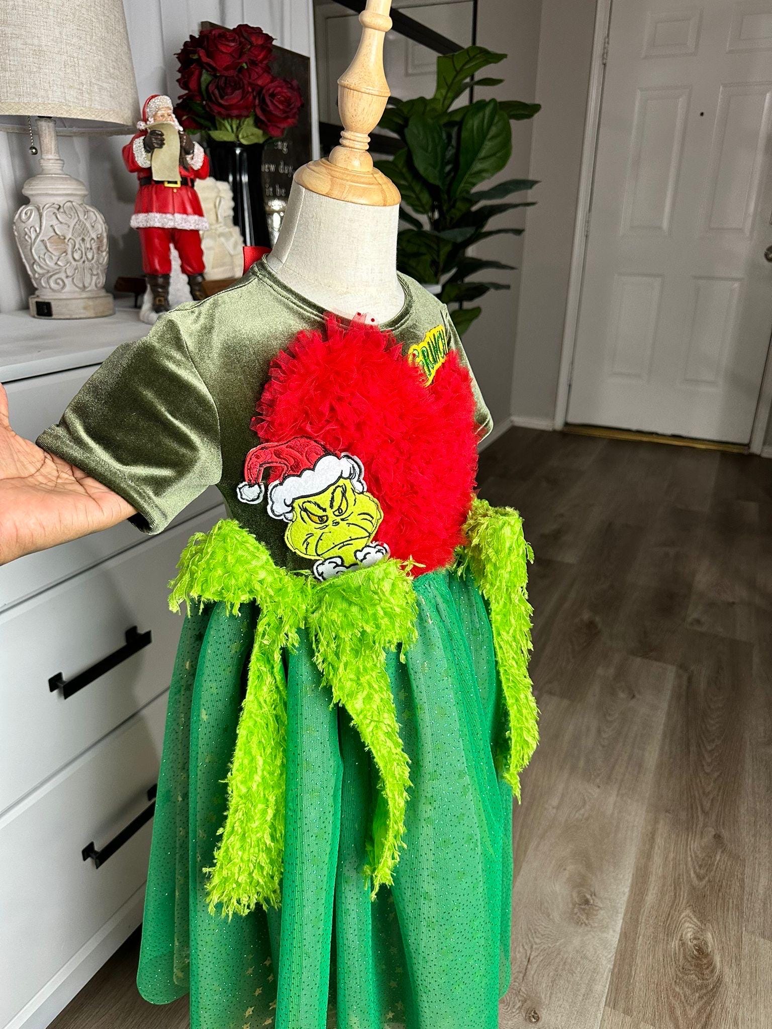 white christmas dresses Cindy Lou Who Dress Whoville Grinch Dr Suess Cosplay Costume Christmas –  ACcosplay main image 0