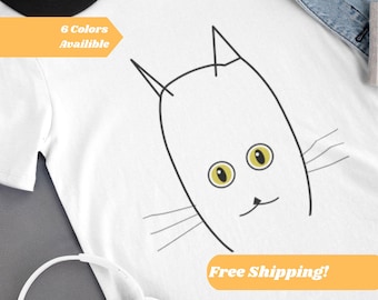 Dummes Katzen-Gesicht T-Shirt | Lustiges Katzen T-Shirt