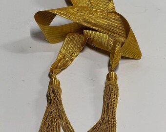 Ceremonial Gold Sash with Long Tassels – Napoleonic Military Officer Belt