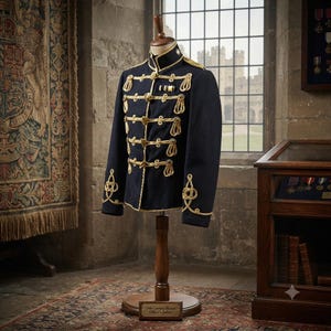 Schwarze kaiserlich-preussische General-Hussar-Militärjacke für Herren, Herren-Napoleon-Mantel