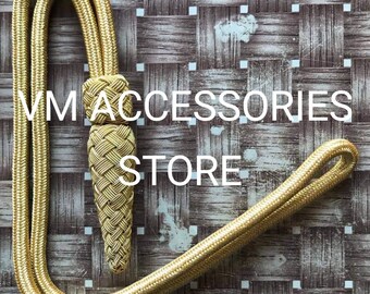 Red And Green Aiguillette Gold Mylar For Army, Navy And Air Force Gold Twisted Threads With Metal Tips - Full Size Shoulder Aiguillette Sliver Wire Vs Fourragère - Foto 9