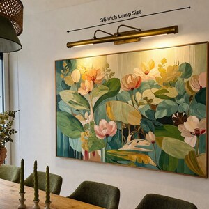 18-Inch Brass Picture Light, LED Art Display Wall Lamp, Modern Gallery Fixture. image 3