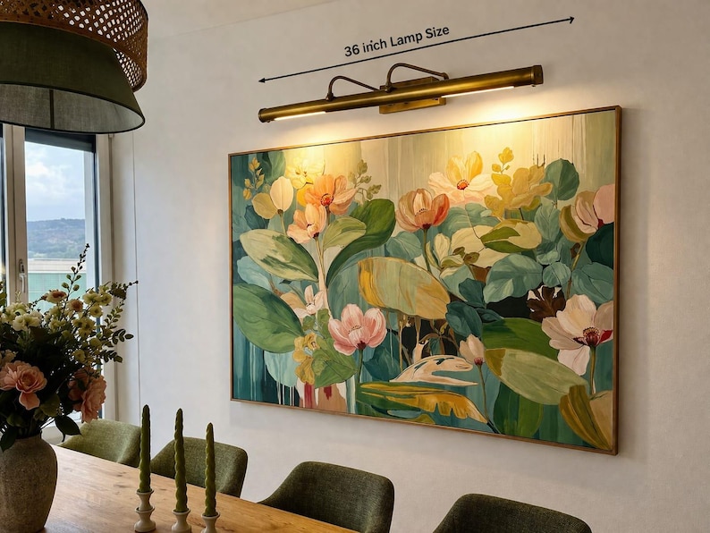 18-Inch Brass Picture Light, LED Art Display Wall Lamp, Modern Gallery Fixture. image 3