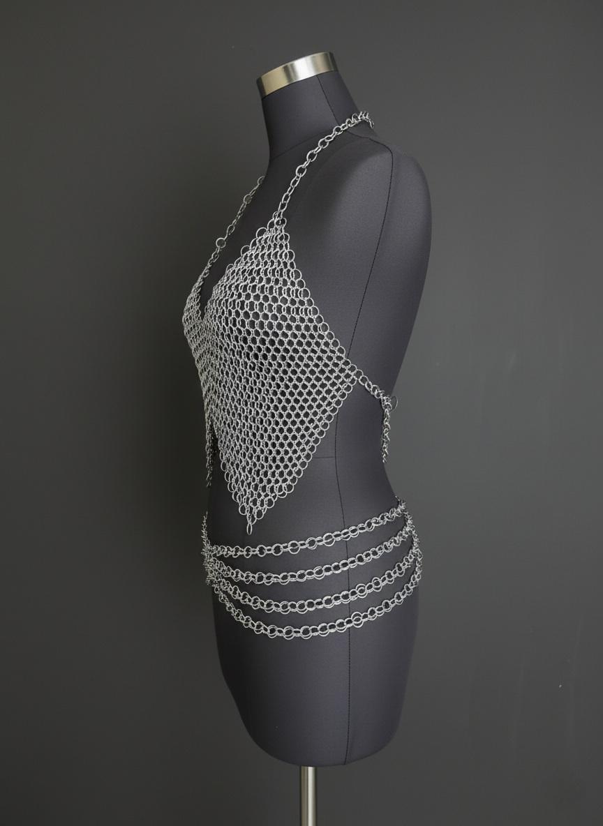Handmade Steel Chainmail Bra Top & Hip Belt | Rave Festival Outfit - Etsy