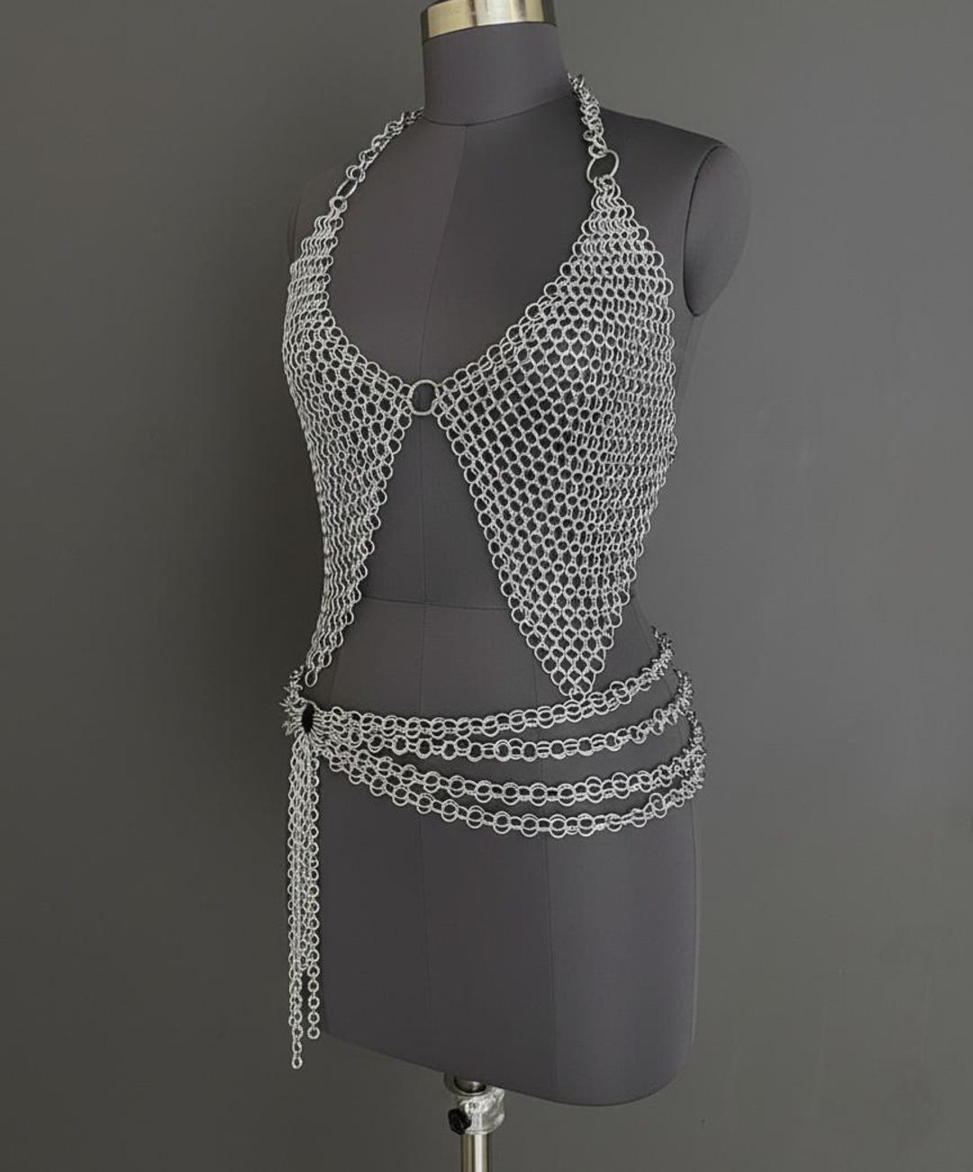 Handmade Steel Chainmail Bra Top & Hip Belt | Rave Festival Outfit - Etsy