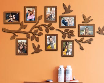 Clamaro 'COLLAGE' Picture Frame 25x32 Handmade | Silver Brushed | Modern Angular Frame Made From MDF Wood With Acrylic Glass Pane, Back Board And