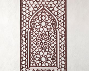 Gitter Dekorative Paneele, Marokkanische Holzpaneele, Arabische Fenster Wandpaneel, marokkanische Wandkunst, Arabesken Holzpaneele, marokkanische Wanddekoration