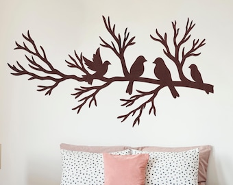 Birds on Branch Wall Decor, Birds Wooden Wall Decor, Bird Wall Art, Birds Wall Hanging, Wooden Birds Wall Art, Bird Wooden Wall Hanging