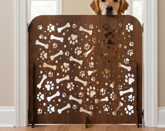Puerta para perros, tope para escaleras, tope para escaleras, barrera para perros, puerta de madera para escaleras, puerta para mascotas