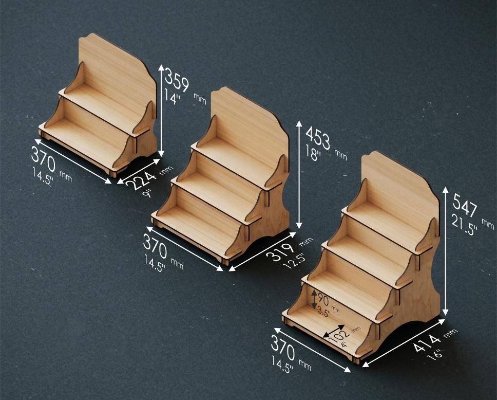 Display Rack For Items Market Display Rack for Craft Items, Wooden Tiered Display Rack With ...