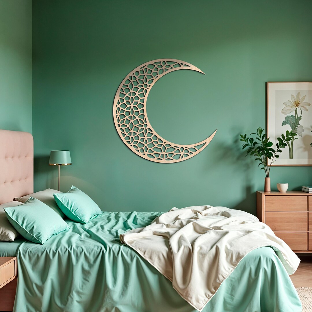 Moon Wooden Wall Art, Celestial Wall Decor, Moon Wall Hanging, Moon ...