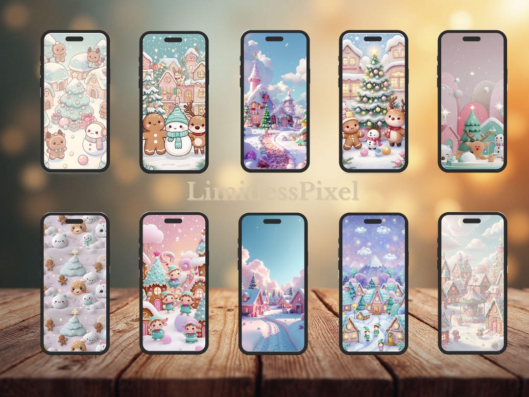 Cute Christmas Characters Wallpaper Pack: 20 Kawaii 3D Holiday