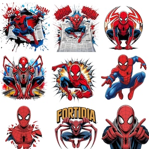 10 illustrations de super-héros à l'aquarelle au format PNG : motifs pour t-shirts et illustrations (téléchargement numérique)