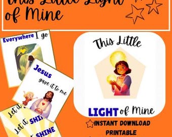 This Little Light of Mine Song Chart, LDS Primary Music Instant Download Printable
