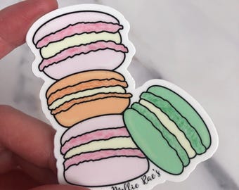 Macaron Stack Sticker | Cute Pastel Dessert Vinyl Decal | Waterproof Foodie Sticker | Gift for Bakers & Macaron Lovers | Dessert Lover Gift