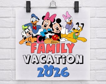 DTF prêt à imprimer pour les vacances en famille 2026, transfert DTF voyage en famille Disney, impression DTF mode Disneyland Vacay, DTF Disneyworld, DTF Family Squad