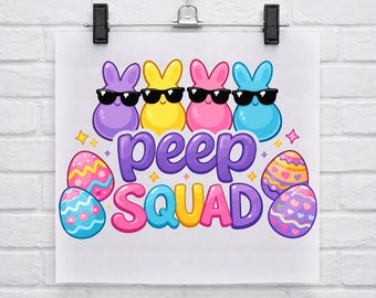 Peep Squad Dtf, Cute Easter Crew Ready to Press, Chillin With My Peeps Squad, Peeps Squad Dtf, Easter Kids, Easter Cousin Crew Iron On