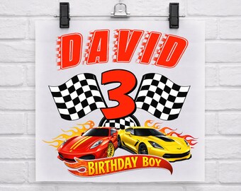 Custom Disney Cars Pit Crew DTF, Birthday Boy Lightning McQueen, Custom Name Age, Pit Crew Family DTF, First Birthday, Race Car Birthday